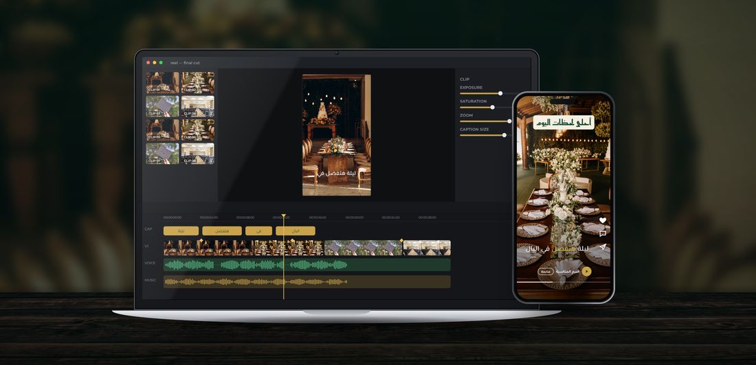 Demo: video editing and a reel for Weddings & events