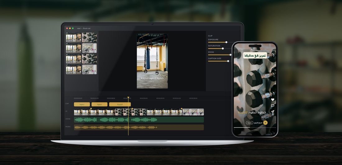 Demo: video editing and a reel for Gym / Salon